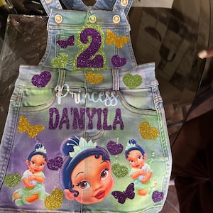 Baby Tiana denim birthday set, tiana converse shoes, birthday outfit ,princess baby tiana birthday outfit with shoes, overall denim dress