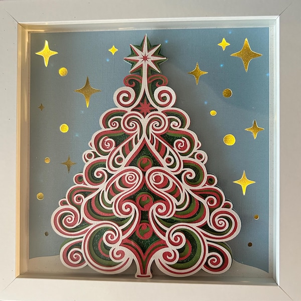 Christmas Tree Multilayer SVG | 3D Layered X-mas Mandala Laser Cut ...