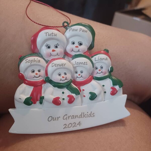 Grandkids Christmas Ornament Personalized, Our Grandchildren Ornament, Gift for Grandma Grandpa ...