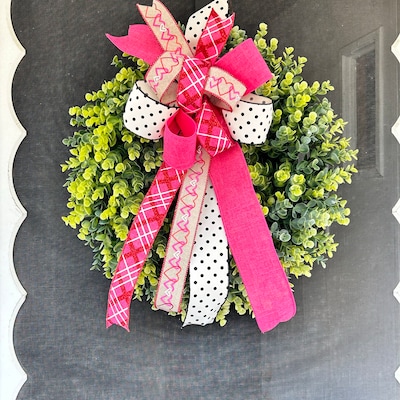 Christmas Ornaments Easter Bow Wreath Easter Bunny Wreath Bow Easter Decoration Spring Burlaps Bow For Front Door Indoor Outdoor Wall Easter