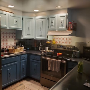 Fliesenaufkleber für Küche Pastell Blau Küche | Etsy