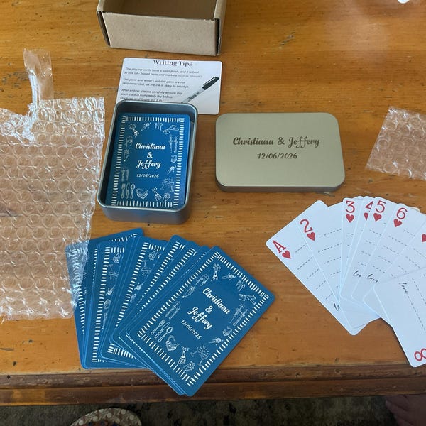 Custom Blank Playing Cards Wedding Guest Book Alternative, Playing ...