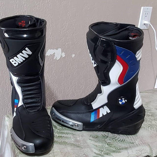 Bmw Motorrad Motorbike Racing Leather Boots-cowhide Leather