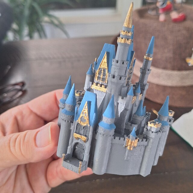 シンデレラ城（非点灯） - ケーキトッパー - 3Dプリント - ミニチュア
