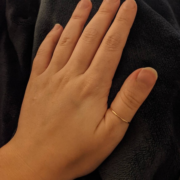 9ct Gold Stacking Ring, 9ct Gold Ring, Hammered Stacking Ring, Gold ...