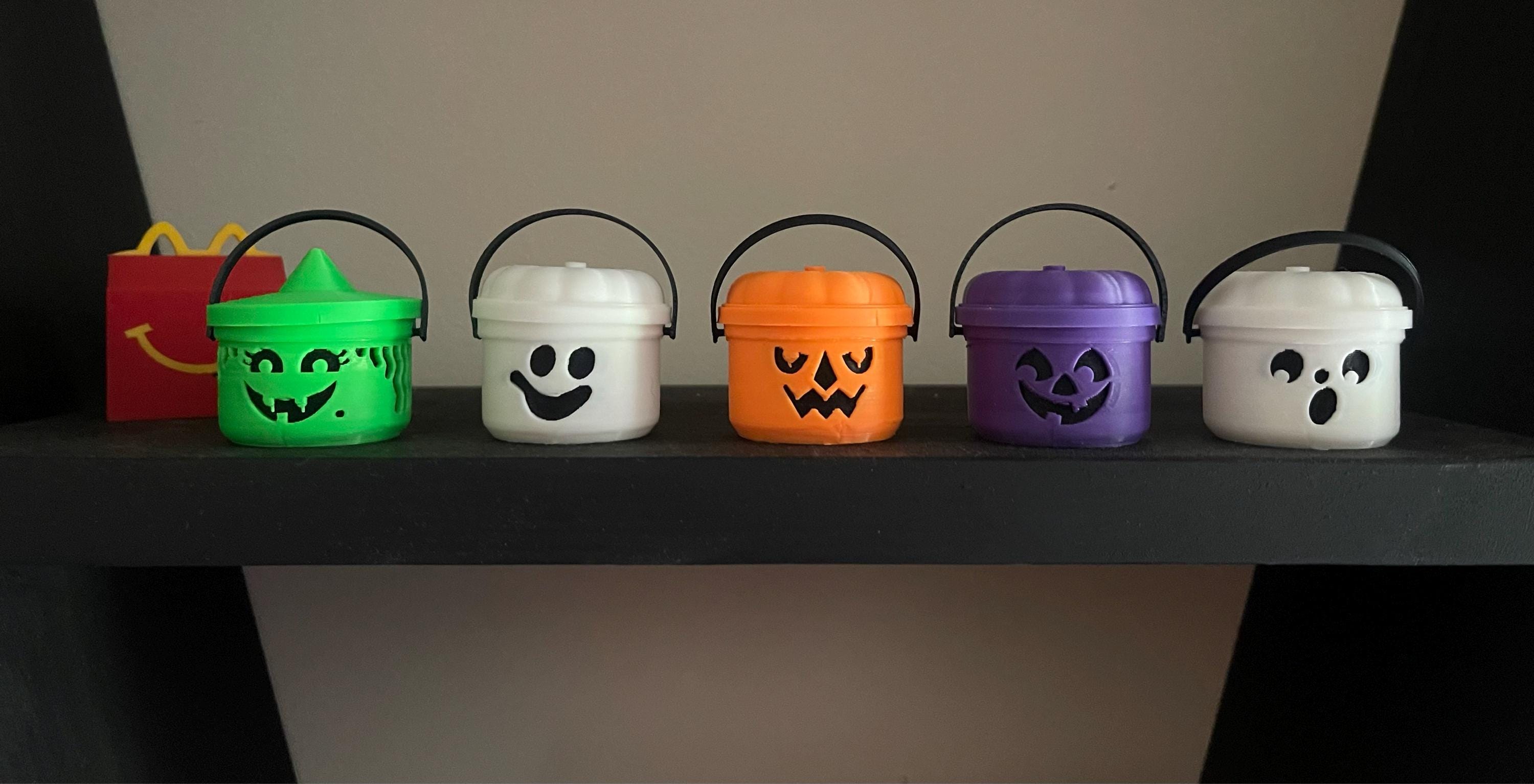 3D printed Inspired Mini McDonald's Halloween Buckets McSpooky Buckets: Witch, Ghost, Goblin, Pumpkin  & Boo - Mini Halloween Fun!