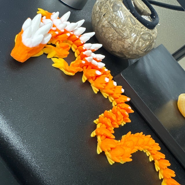 3Dプリントドラゴン、関節可動式クリスタルドラゴン、宝石風