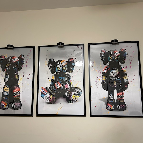 Graffiti Hypebeast Poster,set of 3,printable KAWS Graffiti Poster ...