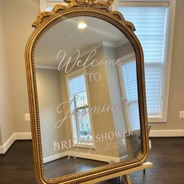 Script On Mirror Vinyl Mirror Decal, Wedding Mirror Sticker, Custom Mirror, Diy Wedding ...