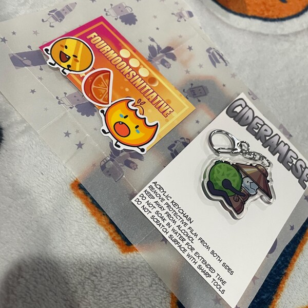 HFJONE Airy Enamel Pin, Acrylic Keychain, and Holographic Vinyl Sticker ...