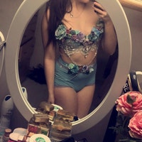 Adult Fairy Costume, Fairy Rave Bra and Tutu, Pink Rave Bra, Rave