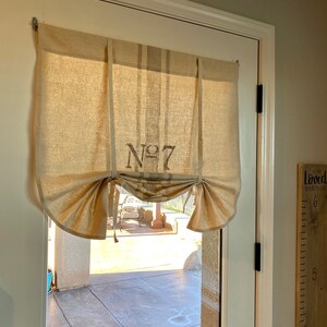 New Primitive Country Farmhouse Chic Southern CORNMEAL FEED SACK Curtain Valance 