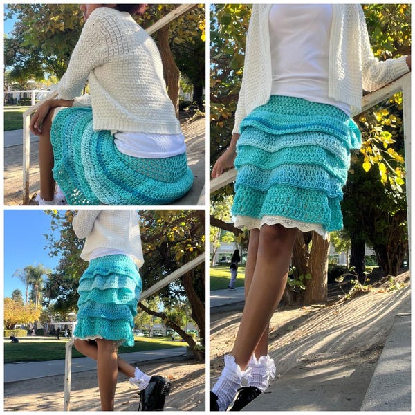 Crochet Mini Skirt - Bubblegum