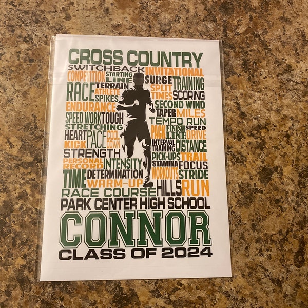 Cross Country Poster, Personalized Cross Country Sign, Gift for Runners ...