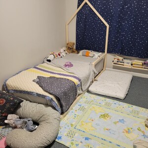 Toddler Bed With Rails Toddler Floor Bed Floor Bed Kids Etsy
