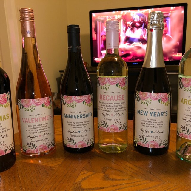 printable wedding wine labels rustic milestone firsts