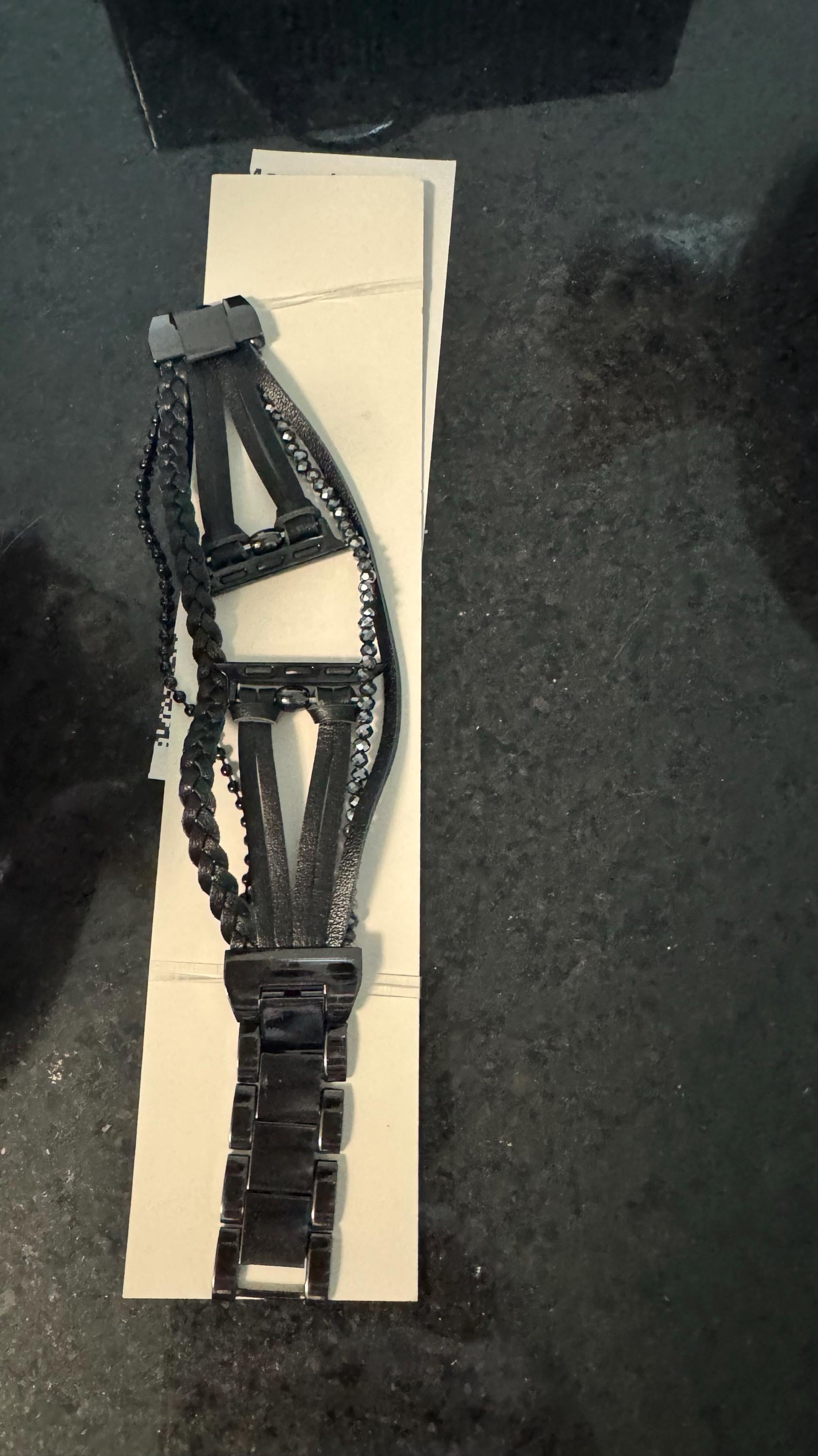 Leather Apple Watch Band 38mm 40mm 41mm 42mm 44mm 45mm 49mm Women , Handcrafted Boho Braided Bracelets Multilayer Wrap Strap iWatch Band
