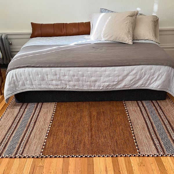 Multi Diamond Chindi Jute Rag Rug, Handcrafted Sustainable Home Decor ...