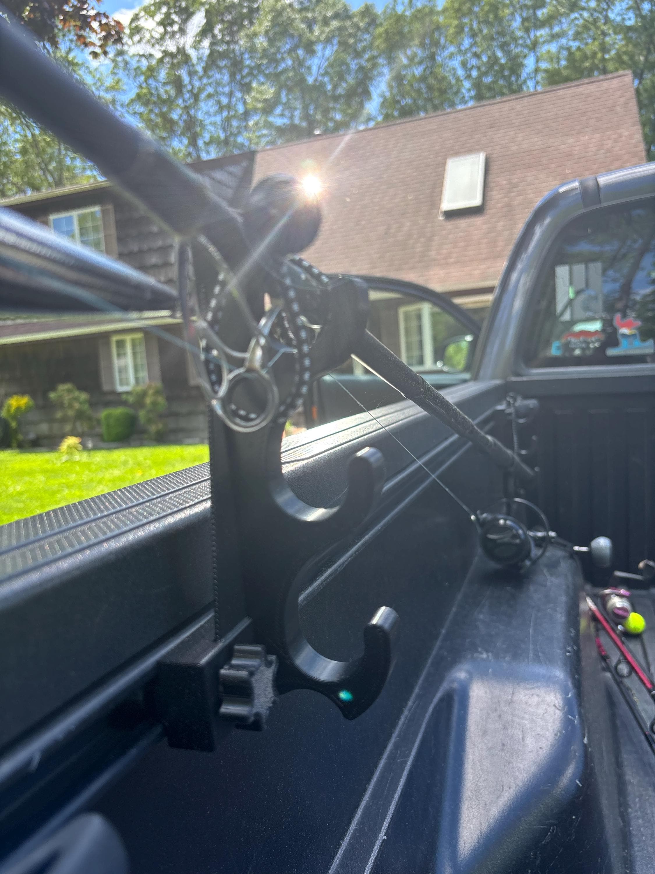 Fishing Rod Holder for Toyota Tacoma Bed Rail - Above The Bed Version