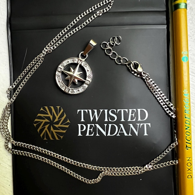 MIRKUZI Collana da Uomo Con Pendente Bussola - Catena Ciondolo Regalo di Compleanno per Ragazzo (Argento