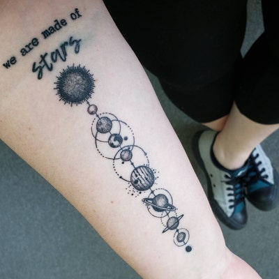 Geometric Solar System Tattoo Design and Stencil Instant Digital ...