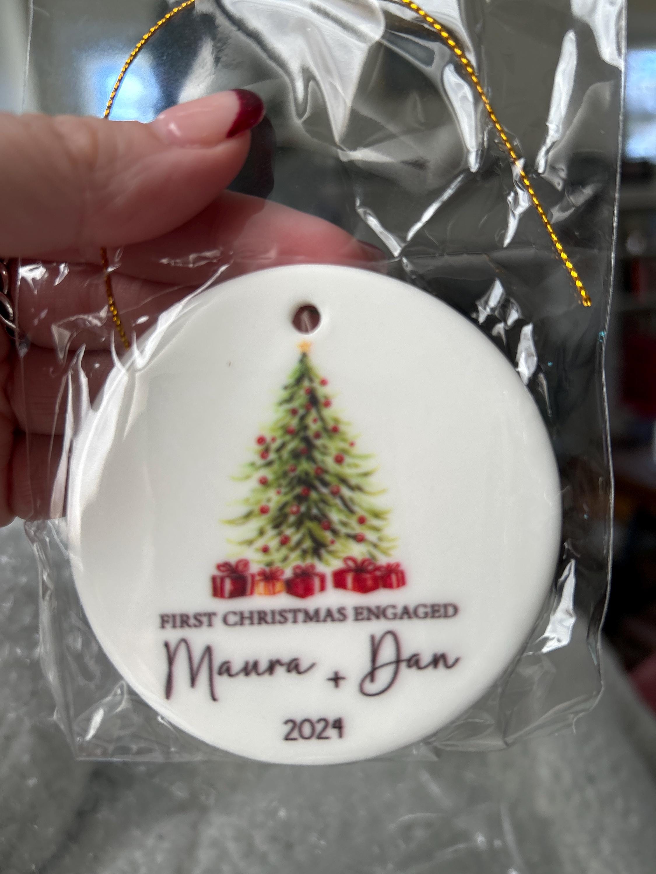 First Christmas Engaged Ornament, Engagement Gifts Ornament, 1st Christmas Engaged Baubles, Keepsake Gifts, Gifts for Couple