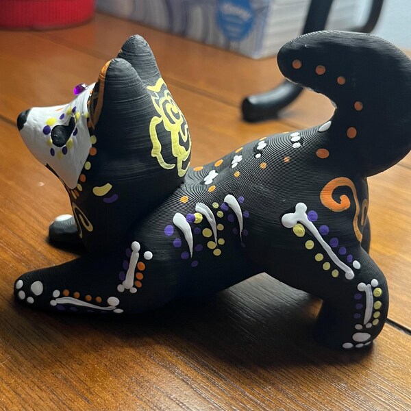 Original Sugar Skull Bunny Figurine Hand Painted 3D Printed - Etsy