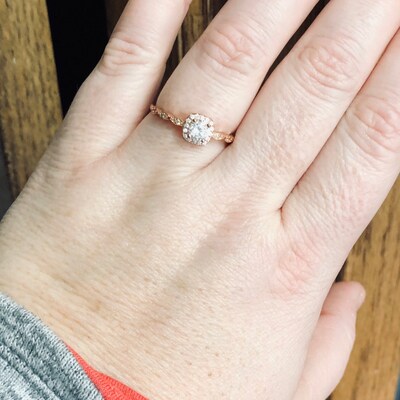 Ctw Oval Halo Half Eternity Bridal Set Vintage Style