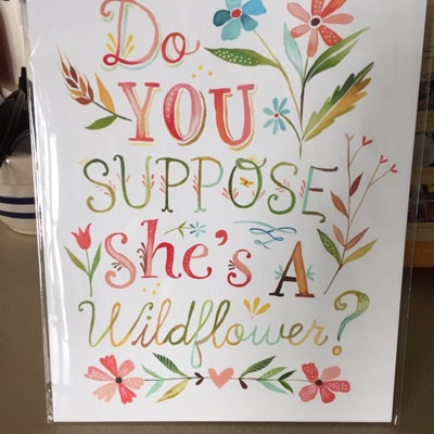 She's a Wildflower Print Vertical Print Alice in Wonderland Katie Daisy ...