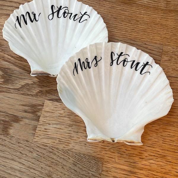 Handwritten Scallop Shell Place Names - Etsy