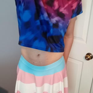 Bisexual Tie Dye Crop Top - Bi Pride Flag Colors Boho Hippie Tie