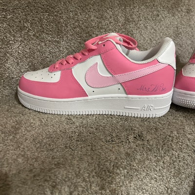 the customized purple air force sneakers