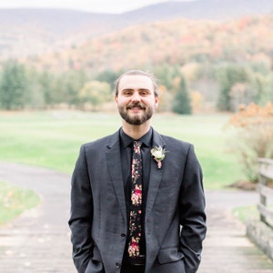 JAKE Black Floral Skinny Tie 2 Floral 