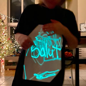 Childrens Interactive Green Glow T-shirt In Black