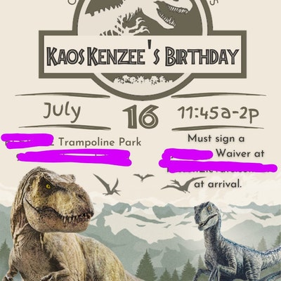 Jurassic World Thank You Tag Dinosaur Party Jurassic Park Editable Printable Canva - Etsy