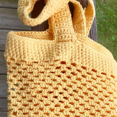 CROCHET PATTERN, Crochet Farmer's Market Bag Pattern, Crochet Tote ...