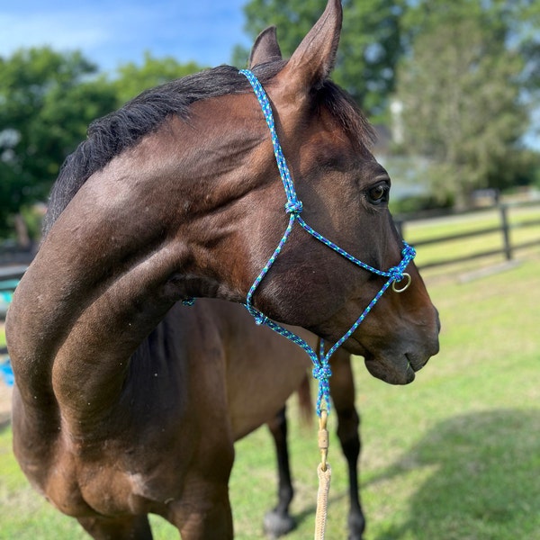 Bit Less Rope Halter Custom Sidepull Rope Halter, Bitless Bridle, Custom Horse Halter, Rope ...