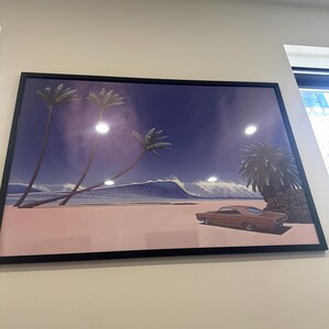 Impender Beach by Hiroshi Nagai, Wooden Framed Art, Japanese Retro