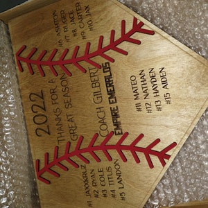 Personalized Baseball Coach's Plaque, Thanks for A Great Season Award ...