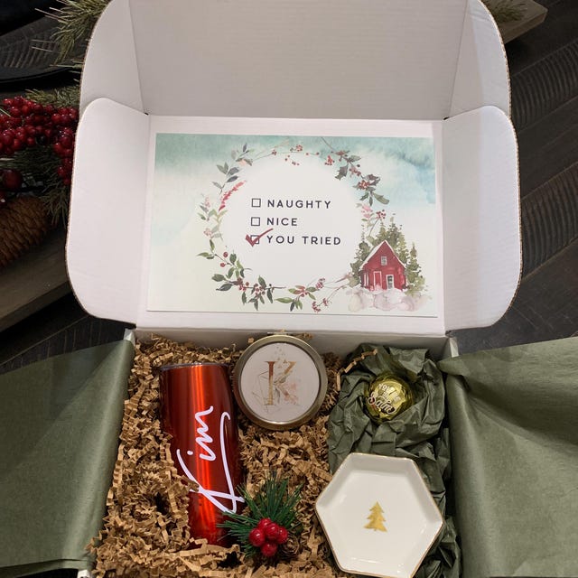 Spa Christmas Gift Set for Her, Personalized Holiday Gift Basket