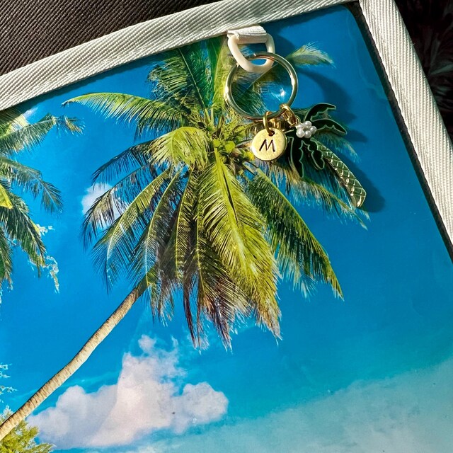Palm Tree Keychain SMALL Palm Tree Keyring Beach Keychain  display picture 1