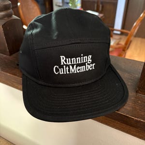 Running Cult Member Hat Black Camp Hat Embroidered Run Marathon