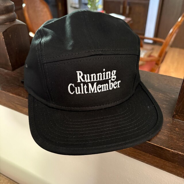 Running Cult Member Hat Black Camp Hat Embroidered Run Marathon