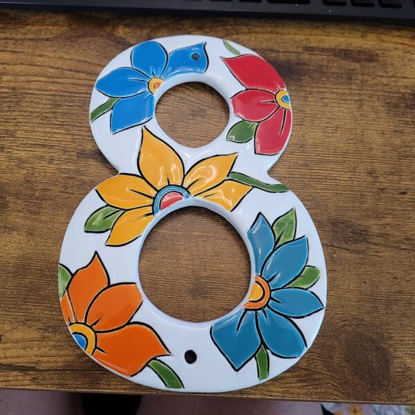 Ceramic Numbers With Mosaic Pattern, Wall Decor, House Address or ...