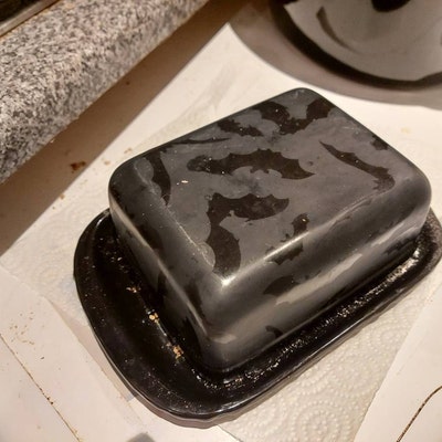 Bat Butter Dish, Bats Dome Plate, Matte Black, Gothic Gift, Creepy ...