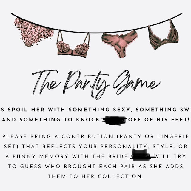 Bachelorette Panty Game | Bachelorette Panty Party Game Printable | Panty  Game Bridal Shower Game | Lingerie Shower Panty Game