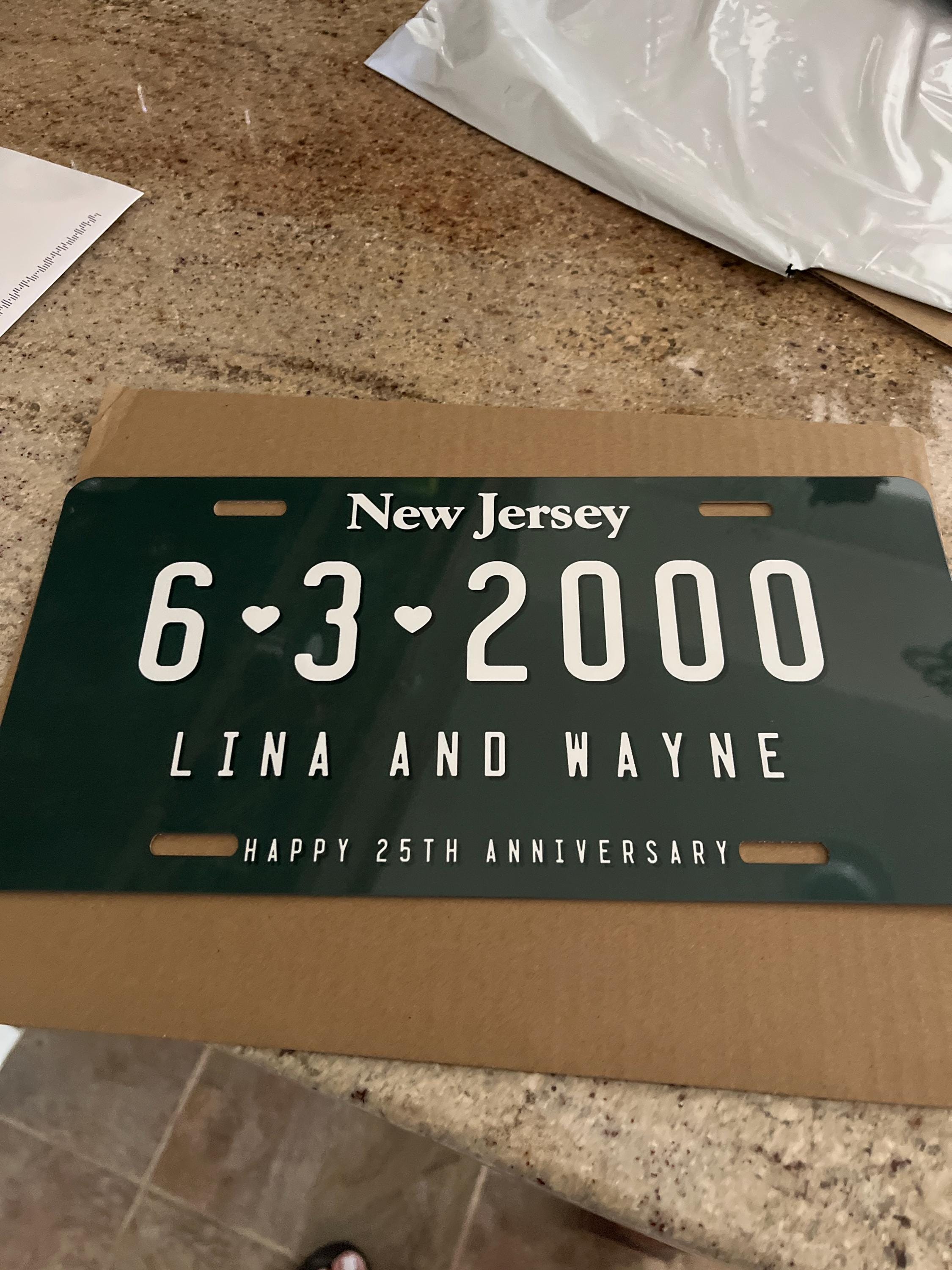 Wedding License Plate - Just Married Mr and Mrs - Wedding Car License Plate - Wedding Date Sign- Romantic Plate - Car Wedding License