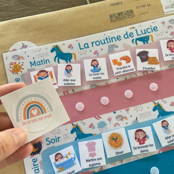 Routine A4 enfant matin et soir personnalisée au prénom de l'enfant ...