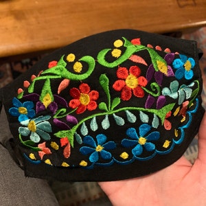 Whe by abira brown festive embroidered mask main image 1