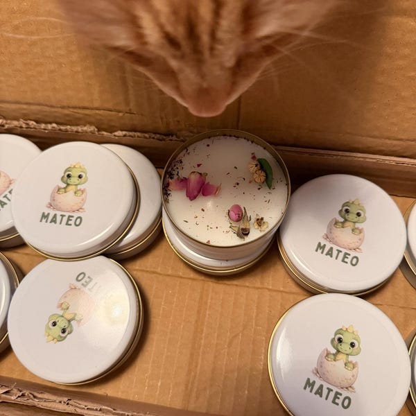 Personalized Dried Flower Tin Candle Favors: Scented Soy Wax, Bulk ...